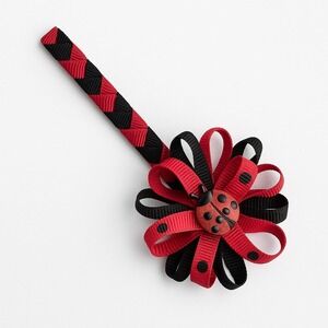 Girls Ladybug Hair Bow Clip Headband Red Black Ribbon Party Costume‎ Accessory